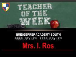 Teacher of the Week