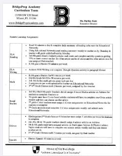Remote Learning Assignments
