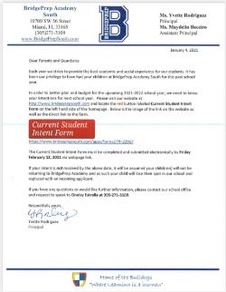 Intent Forms for the 2021-2022 School Year are Open!