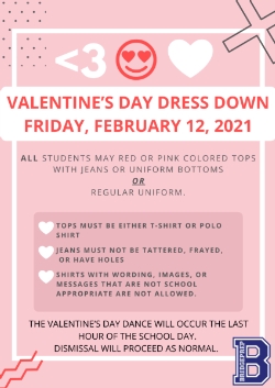 Valentine’s Day Dress Down Tomorrow
