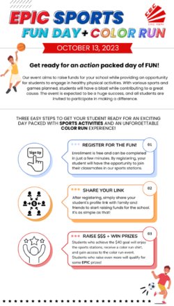 Epic Sports Fun Day and Color Run is on Friday, 10/13!