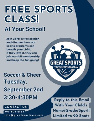Free Sport Class - Soccer & Cheer